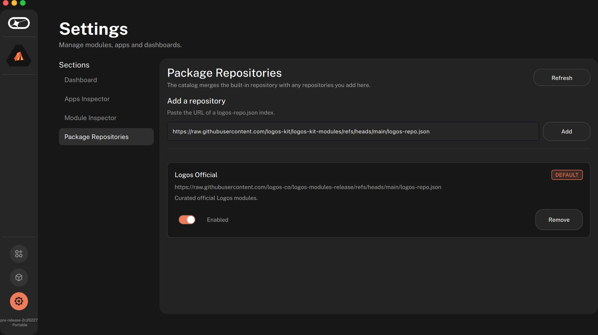 Adding the Logos Kit catalog in Basecamp settings
