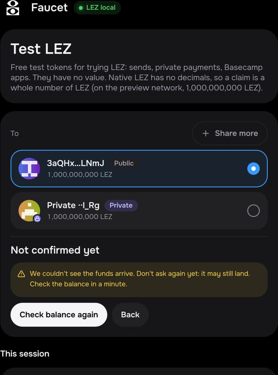Outcome not confirmed yet, with a safe re-check
