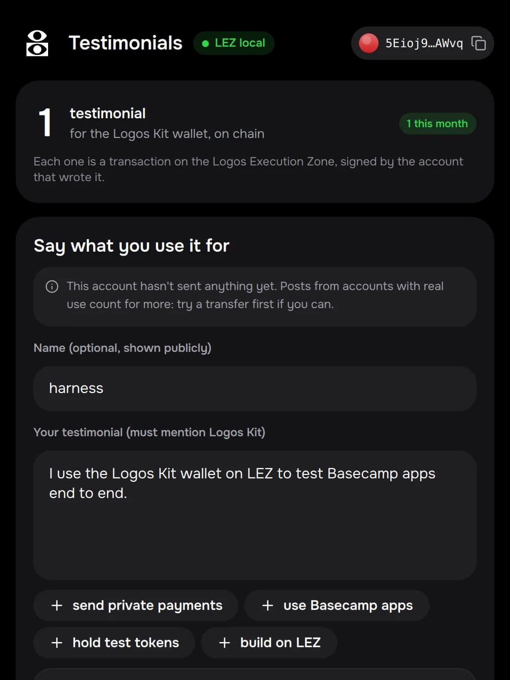 The Testimonials app: say what you use it for, with suggestions