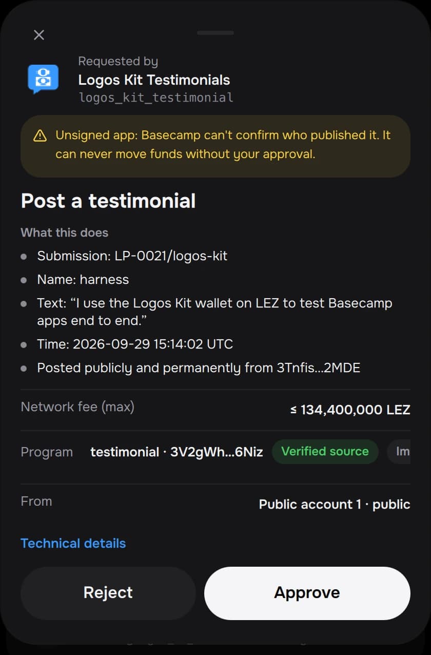 Approving a testimonial post: decoded, source-verified, with the fee cap